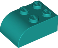 LEGO® los onderdeel Dakpan Gebogen Donker Turkoois 6215