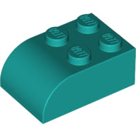 LEGO® los onderdeel Dakpan Gebogen Donker Turkoois 6215