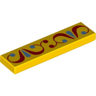 LEGO® los onderdeel Tegel met Motief in kleur Geel 2431pb580