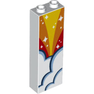 Plaatje in Gallery viewer laden, LEGO® los onderdeel Steen met Motief in kleur Wit 2454pb144