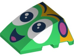 LEGO® los onderdeel Wig met Motief in kleur Groen 64225pb029