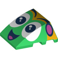 Plaatje in Gallery viewer laden, LEGO® los onderdeel Wig met Motief in kleur Groen 64225pb029