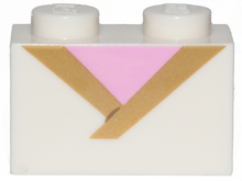 Plaatje in Gallery viewer laden, LEGO® los onderdeel Steen met Motief in kleur Wit 3004pb189
