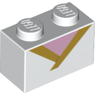 Plaatje in Gallery viewer laden, LEGO® los onderdeel Steen met Motief in kleur Wit 3004pb189