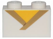 Plaatje in Gallery viewer laden, LEGO® los onderdeel Steen met Motief in kleur Wit 3004pb188