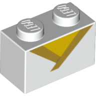 LEGO® los onderdeel Steen met Motief in kleur Wit 3004pb188