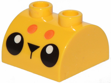 Plaatje in Gallery viewer laden, LEGO® los onderdeel Dakpan Gebogen met Motief Geel 30165pb03