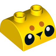 LEGO® los onderdeel Dakpan Gebogen met Motief Geel 30165pb03