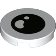Plaatje in Gallery viewer laden, LEGO® los onderdeel Tegel Rond met Motief Wit 14769pb297