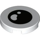 LEGO® los onderdeel Tegel Rond met Motief Wit 14769pb297