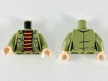 Plaatje in Gallery viewer laden, LEGO® los onderdeel Lijf met Motief Olijfgroen 973pb3566c01