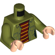 Plaatje in Gallery viewer laden, LEGO® los onderdeel Lijf met Motief Olijfgroen 973pb3566c01