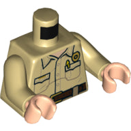 Plaatje in Gallery viewer laden, LEGO® los onderdeel Lijf met Motief Geelbruin 973pb3564c01