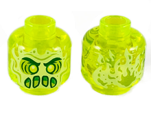 Plaatje in Gallery viewer laden, LEGO® los onderdeel Hoofd Doorzichtig Neon Groen 3626cpb2435