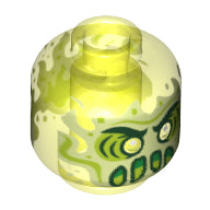 Plaatje in Gallery viewer laden, LEGO® los onderdeel Hoofd Doorzichtig Neon Groen 3626cpb2435