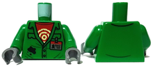 Plaatje in Gallery viewer laden, LEGO® los onderdeel Lijf met Motief Groen 973pb3622c01