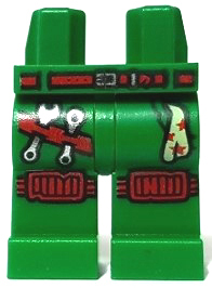 LEGO® los onderdeel Benen met Motief Groen 970c00pb0991