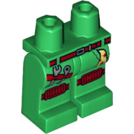 Plaatje in Gallery viewer laden, LEGO® los onderdeel Benen met Motief Groen 970c00pb0991