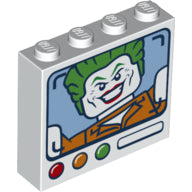 LEGO® los onderdeel Steen met Motief in kleur Wit 49311pb007