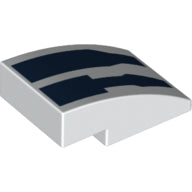 Plaatje in Gallery viewer laden, LEGO® los onderdeel Dakpan Gebogen met Motief Wit 24309pb014