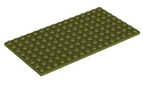 LEGO® los onderdeel Plaat Algemeen in kleur Olijfgroen 92438
