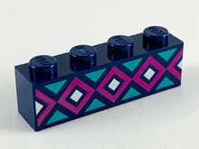 Plaatje in Gallery viewer laden, LEGO® los onderdeel Steen met Motief Donkerblauw 3010pb276