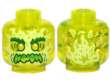 Plaatje in Gallery viewer laden, LEGO® los onderdeel Hoofd Doorzichtig Neon Groen 3626cpb2449