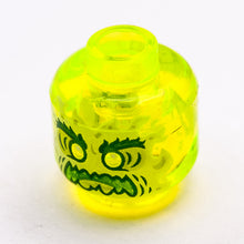 Plaatje in Gallery viewer laden, LEGO® los onderdeel Hoofd Doorzichtig Neon Groen 3626cpb2449