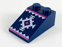 Plaatje in Gallery viewer laden, LEGO® los onderdeel Dakpan met Motief Donkerblauw 3298pb075