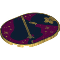 Plaatje in Gallery viewer laden, LEGO® onderdeel Tegel Rond met Motief Parel Goud 65474pb01