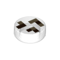Plaatje in Gallery viewer laden, LEGO® onderdeel Tegel Rond met Motief Doorzichtig 98138pb081