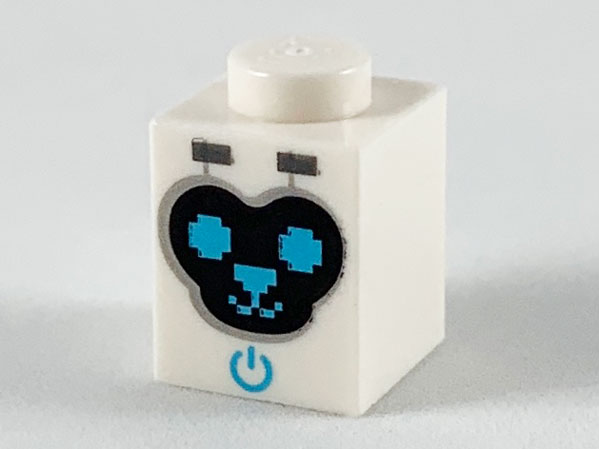 LEGO® los onderdeel Steen met Motief in kleur Wit 3005pb037