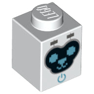 LEGO® los onderdeel Steen met Motief in kleur Wit 3005pb037