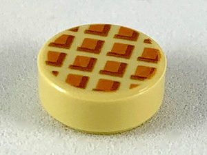 LEGO® onderdeel Tegel Rond met Motief Geelbruin 98138pb107
