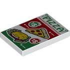 LEGO® los onderdeel Tegel met Motief in kleur Wit 26603pb047