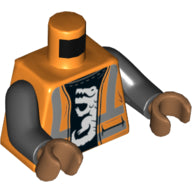 Plaatje in Gallery viewer laden, LEGO® los onderdeel Lijf met Motief Oranje 973pb3676c01