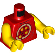 Plaatje in Gallery viewer laden, LEGO® los onderdeel Lijf met Motief Rood 973pb3710c01