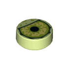 LEGO® Tegel Rond met Motief Geelachtig Groen 98138pb109