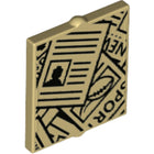 LEGO® Venster, Ruit en Luik met Motief Geelbruin 60601pb020