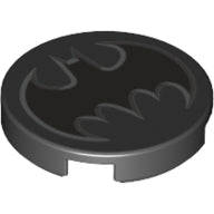 Plaatje in Gallery viewer laden, LEGO® los onderdeel Tegel Rond met Motief Zwart 14769pb294