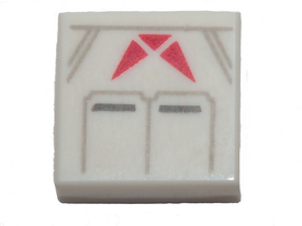 LEGO® los onderdeel Tegel met Motief in kleur Wit 3070pb138