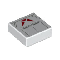 LEGO® los onderdeel Tegel met Motief in kleur Wit 3070pb138