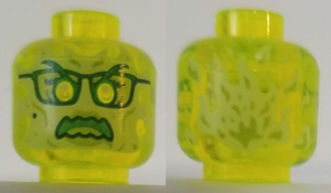 LEGO® los onderdeel Hoofd Doorzichtig Neon Groen 3626cpb2494