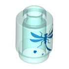 LEGO® Steen Rond met Motief Doorzichtig Lichtblauw 3062pb058