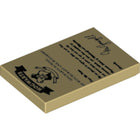 LEGO® los onderdeel Tegel met Motief Geelbruin 26603pb048