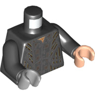 Plaatje in Gallery viewer laden, LEGO® los onderdeel Lijf met Motief Zwart 973pb3621c01
