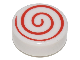 LEGO® los onderdeel Tegel Rond met Motief Wit 98138pb013