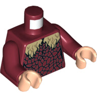 Plaatje in Gallery viewer laden, LEGO® los onderdeel Lijf met Motief Donkerrood 973pb3671c01