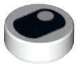 Plaatje in Gallery viewer laden, LEGO® los onderdeel Tegel Rond met Motief Wit 98138pb066