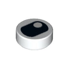 LEGO® los onderdeel Tegel Rond met Motief Wit 98138pb066